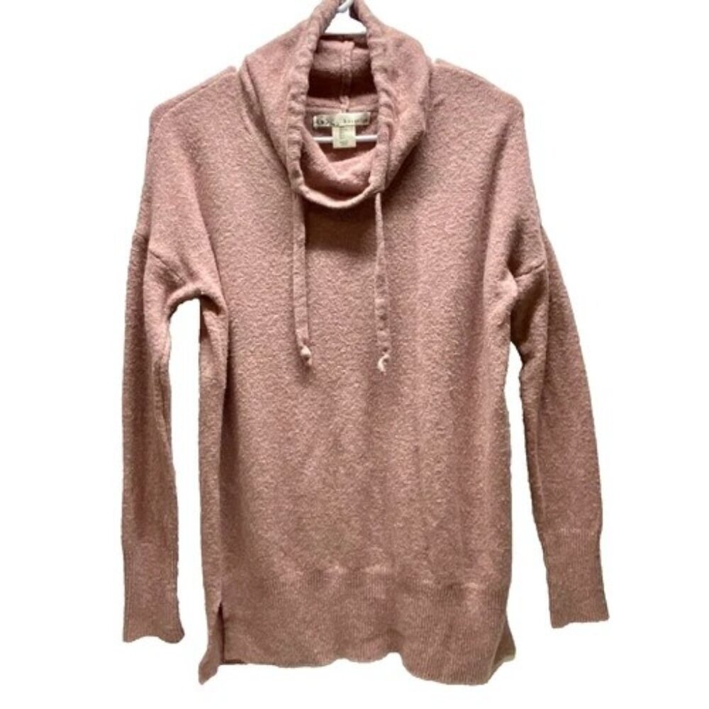 Kaisely Scuba Neck Fleece Women's Large Dusty‎ Pink Oversized Tunic Top EUC